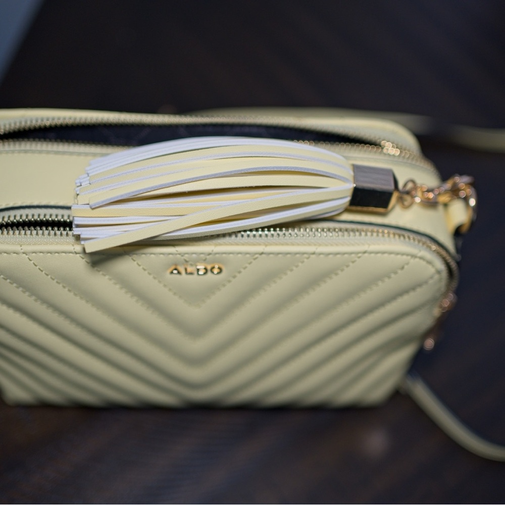 Aldo Light Yellow Crossbody Bag with Tassel - Picture 5 of 7